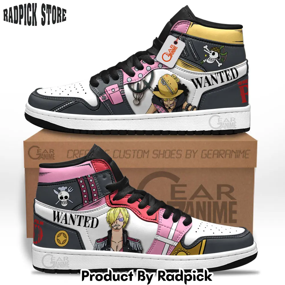 Usopp and sanji red air jordan high top sneakers anime shoes08  rp0353716